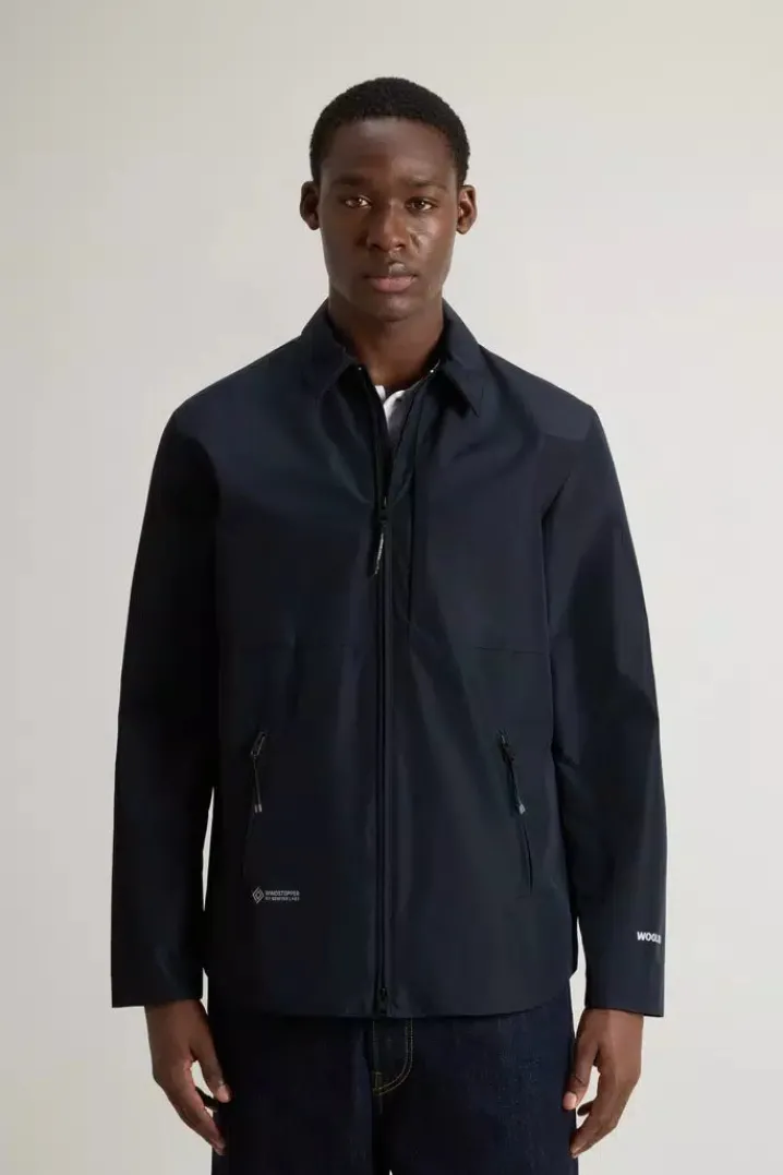 WINDSTOPPER SHIRT JACKET MELTO BLUE WOOLRICH